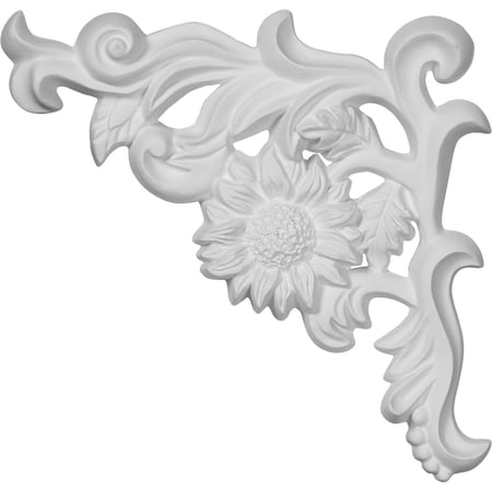 Ekena Millwork 7 7/8"W x 7 7/8"H x 3/4"P Colton Flower Onlay, Left ONL07X07X01CO-L